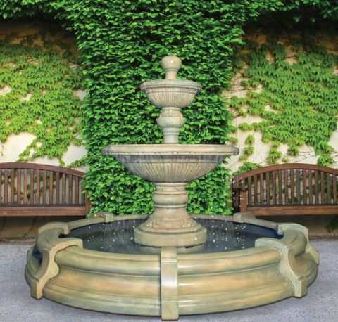 Traviata Two-tier Fountain in Toscana Pool NS by Henri Studio