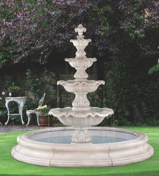 Renaissance Four-tier Fountain In Toscana Pool NS by Henri